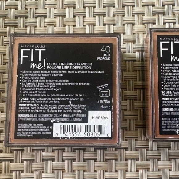 2 Maybelline DARK #40 Fit Me Loose Finishing Powder Foundation NEW SEALED - Picture 3 of 3